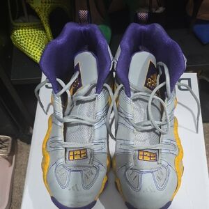 adidas Athletic Shoes in Gray, Purple, and Yellow
